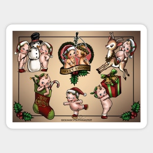 Cute baby christmas tattoo flash Sticker